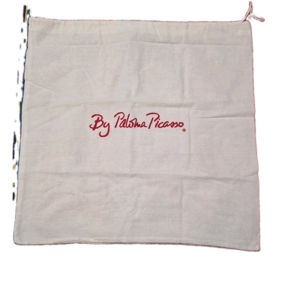 Paloma Picasso White Drawstring Felt Dust Storage Bag Purse Handbag  15" X 15"